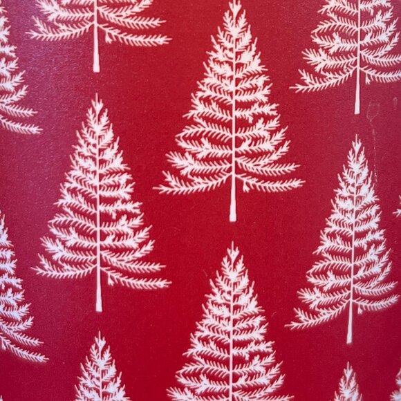 DesignPac Red with White Christmas Holiday Pine Trees Oversized Ceramic Mug - Picture 4 of 11